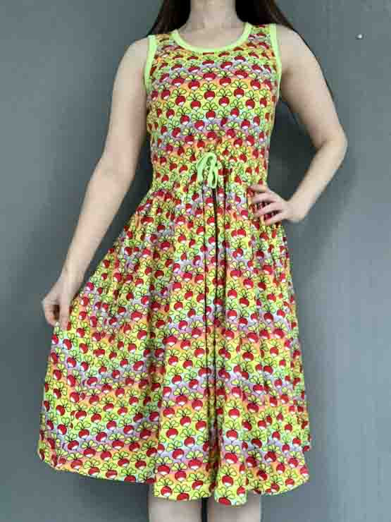 Duns L/S Gather Dress, Radish Prism Pink Sachet Pink Taping