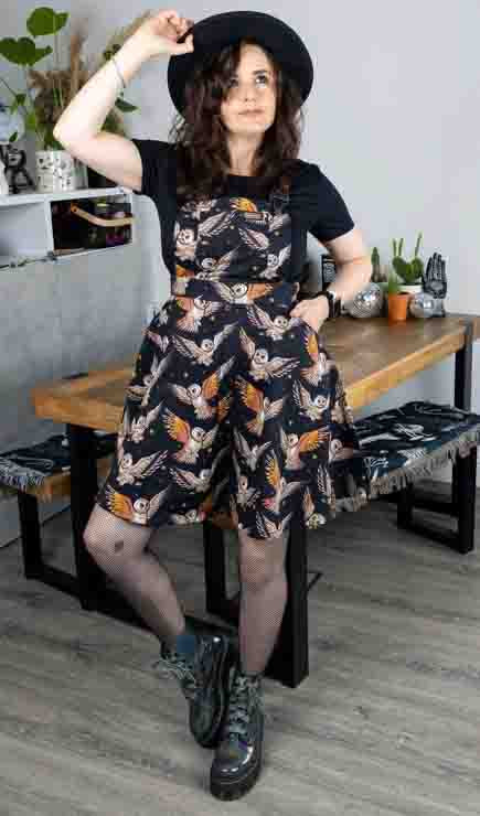 Run & Fly - What A Hoot Owl Flared Pinafore Dress Strawberry Meerkat Boutique Run & Fly - What A Hoot Owl Flared Pinafore Dress Strawberry Meerkat Boutique